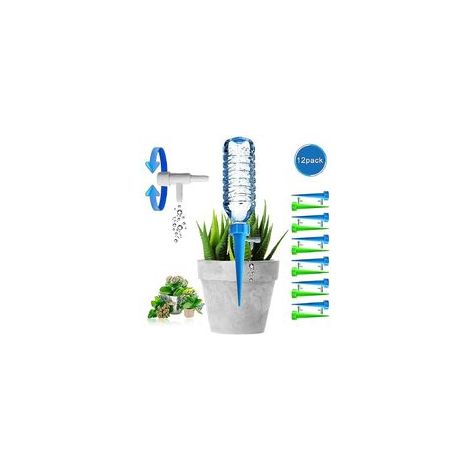 Tropfflasche, automatische Pflanzenbewässerung, Tropfbewässerung mit Steuerventil für Garten, Zuhause, drinnen und draußen (12 Stück)