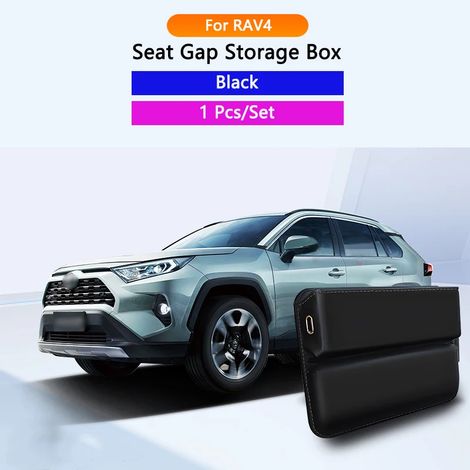 (RAV4 Noir) Boîte de rangement pour l'espace entre les sièges, en cuir, pour Toyota RAV4, Camry, Corolla, Cross et Avalon (1/5)