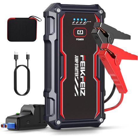 Booster Batterie, 6000A de Courant de Pointe 26800mAh Grande Capacité Démarreur de Voiture (Jusqu'à Tout Le Essence et 8,0L Diesel Moteur), Jump Starter avec Port de Charge USB et lumière LED (1/5)