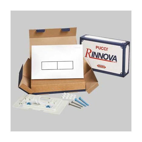 KIT ECO DOPPIO TASTO TELAIO + PLACCA CM.28  Sp.4,7 Bianca     PUCCI