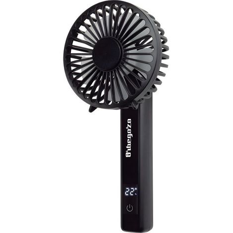 Orbegozo Ventilateur à main de HF 1800, 4 vitesses, batterie 2000 mAh. Connexion USB-C, noir