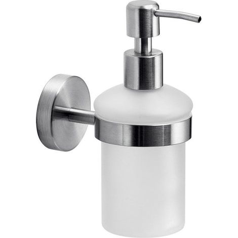 Dosificador De Jabón Cepillado Capacidad 180 Ml Cristal/Acero Aisi 304 - Fijación Con Tornillos Incluidos  Loto (1/3)