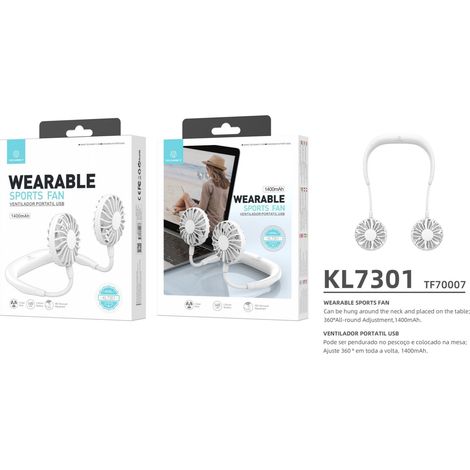 Filiyano-Ventilateur de voyage blanc élégant et performant - 1400 mAh