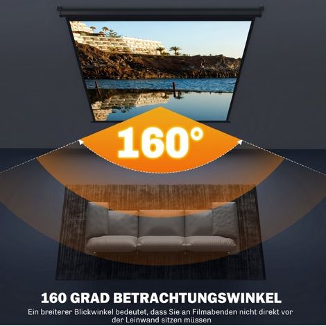 Écran de projection 178 x 178 cm 99 pouces 1:1 UHD 4K pour home cinéma et bureau (1/5)