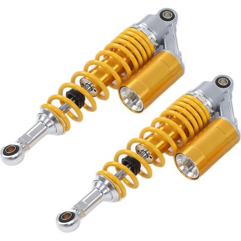 Amortisseurs de Moto, Amortisseurs Arrière Universels Amortisseur de Moto Paire Universelle 340 Mm Amortisseur de Ressort de Suspension Arrière pour VTT SUV (YELLOW) (1/5)
