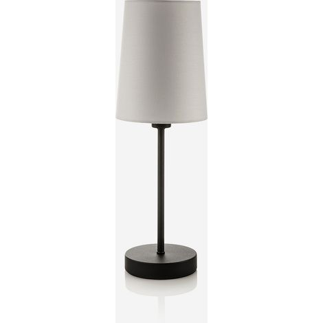 Lampada da tavolo moderna in metallo e tessuto Alvar - Nero
