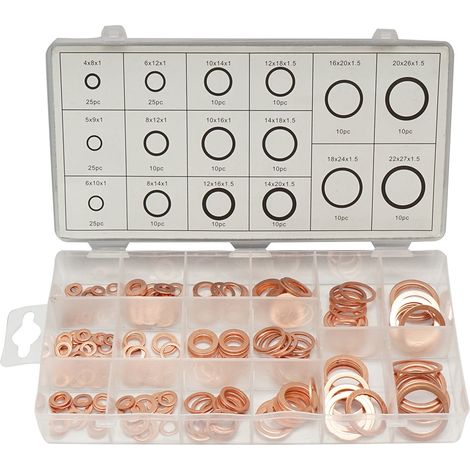 Kit rondelle in rame 4-22mm 220 pezzi (1/5)