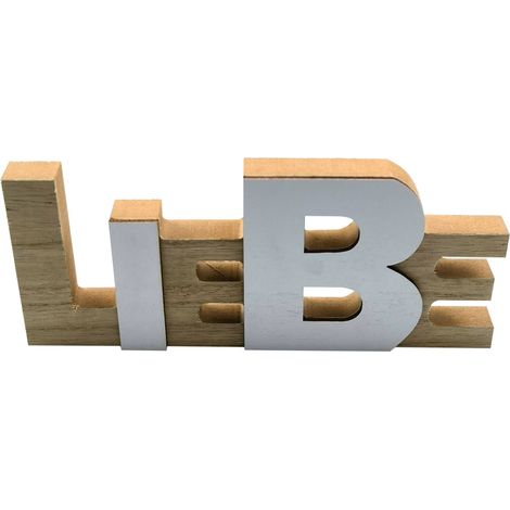 Mot En Bois Liebes - Décoration De Table En Bois De Buis - Pour Mariage Anniversaire Saint-Valentin - 1 Pièce (1/5)