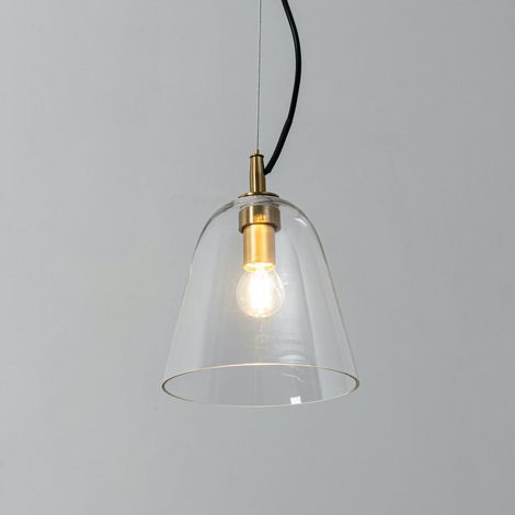 Suspension design cône en verre et métal doré - Cindy (1/5)