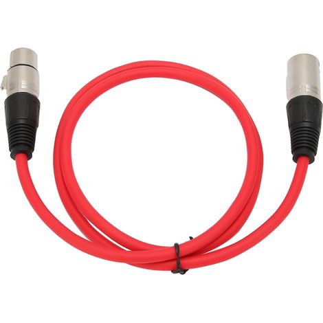 Câble microphone 3 broches mâle vers femelle, adaptateur audio durable pour microphone (rouge) (1/5)
