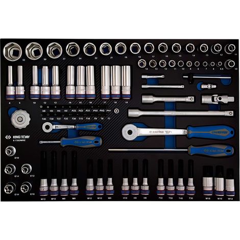 KING TONY - Module Mousse + PP 1/2 et 1/4" 92 pièces (1/5)