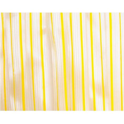 Rideau De Ruban En Plastique. Couleur Jaune-Transparent 32 Bandes 90x210cm Edm (1/3)