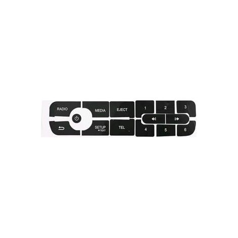 Autocollant de réparation pour autoradio - Megane/Master/Scenic III (LHD) - Noir - Boutons audio CD - Compatible audio d'origine