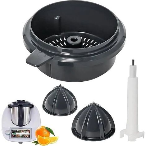 Orangenentsafter-Aufsatz mit konischem Siebeinsatz. Geeignet für Thermomix TM6 und TM5.