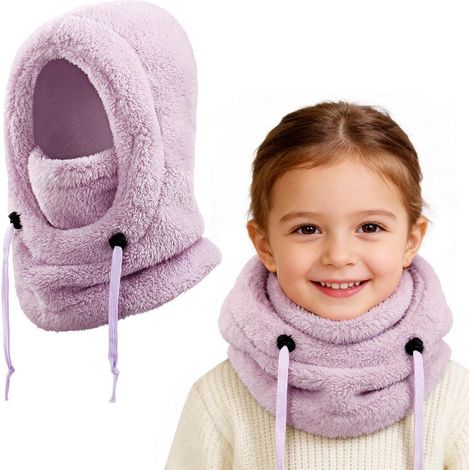 Kinder Thermo Sturmhaube Fleece 3-10 Jahre Lila Winddicht & Warm (1/5)