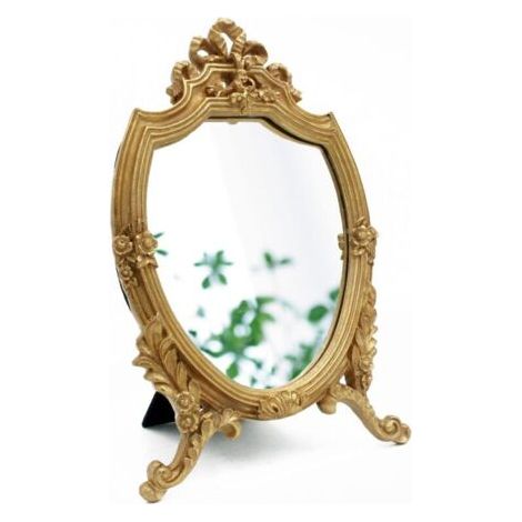 Miroir, Miroir mural décoratif en résine doré antique 20,3 x 33 cm (1/4)