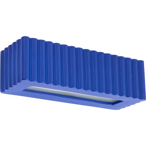 Lámpara de pared de cerámica azul ultramar Rigata (1/2)