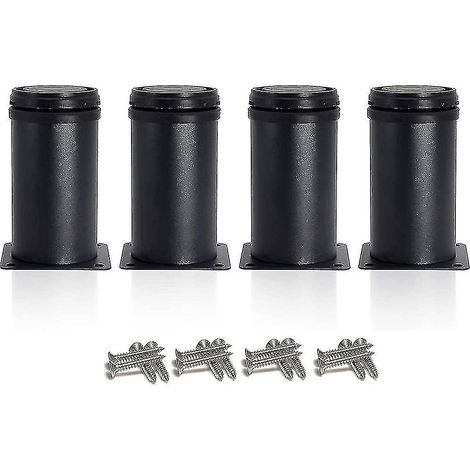 Möbelfüße, 4 verstellbare schwarze Füße, 80 mm hoch, dicke Füße für Möbel und Tische (1/5)