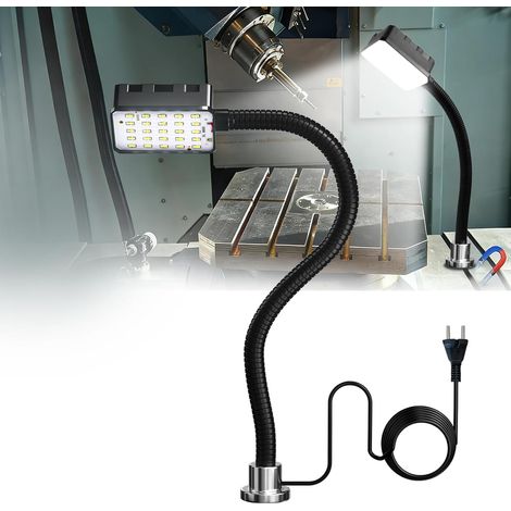 Lampe de travail magnétique, LED 15W 6000K pour machine, avec col de cygne flexible et base magnétique puissante, pour établi, couture, tour, barbecue, atelier, éclairage industriel (1/5)