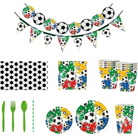 Platos, servilletas y vasos de papel con temática del Mundial — Juego de 11 piezas (desechables) (1/5)