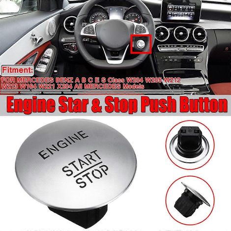 Botón de arranque/parada sin llave para Mercedes, interruptor KEYLESS-GO, color plata, 1 unidad. (1/5)