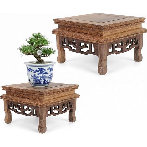Socle Bois Support Pot De Fleurs Base Décorative Pour Plantes Statuettes Objets D'Art Maison Boutique (1/5)