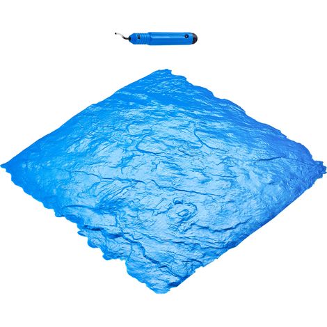Mophorn Betonstempelmatte, 24 x 24 Zoll, Polyurethan-Strukturhaut, nahtlose Schiefersteinfliesen-Abdruckform für dekorative Bodenbeläge im Außenbereich, blau