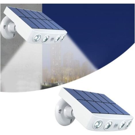 Lumière solaire puissante capteur de mouvement extérieur étanche jardin LED lampe solaire projecteurs pour chemin de jardin rue LED applique murale (Coquille blanche lumière blanche) (1/5)