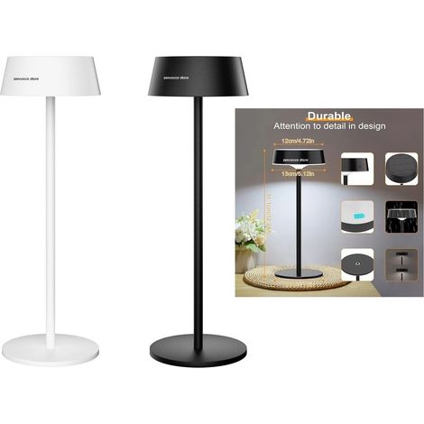 Lampada da tavolo con pannello solare Touch Switch Dimmerabile 3 colori luce RICARICABILE USB ip67 Bianco (1/5)