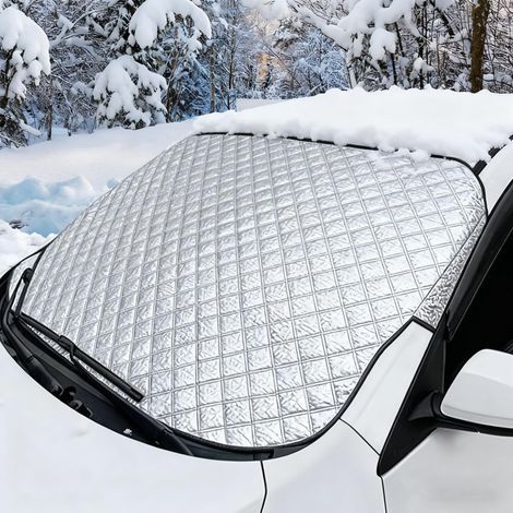 Couverture pare-brise, couverture pare-brise hiver, couverture antigel, protection solaire voiture, couverture pare-brise voiture, couverture pare-brise grande taille, 145 x 110 cm (1/5)