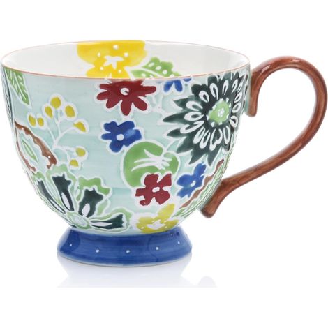 Blumenbecher 350 ml Mintbraun Steingut Floristenladen (1/4)