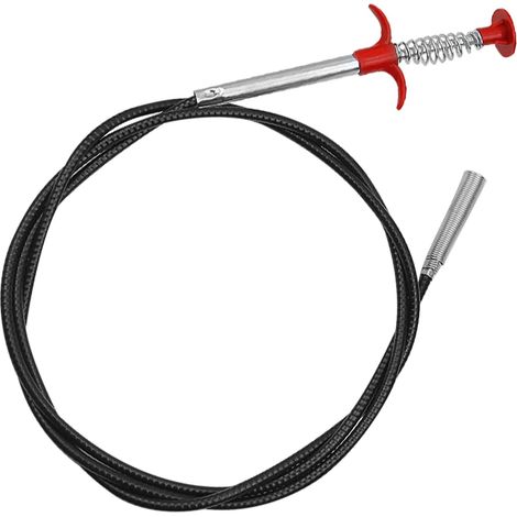 Déboucheur de Drainage 2 m, Ressort en Acier Inoxydable, Outil de Dragage d'Égout et Curage, pour Évier de Cuisine, Toilettes, Enlève Cheveux et Bouchons (1/5)
