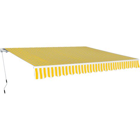 Store banne à bras articulés 400 cm jaune/blanc