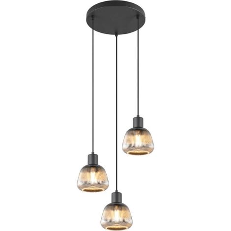 Lampe suspendue Vide Tarifa avec verre strié - 362830332