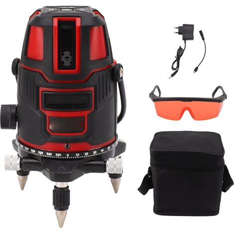 Niveau Laser Autonivelant 5 Lignes, Haute Précision pour Lignes Verticales et Horizontales, Alimentation 110‑240V avec Prise UE (1/5)