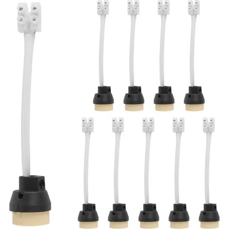 Lot de 10 Douilles GU10 0,75 mm², Fil de 15 cm, 0-250 V, 3 A, pièces de luminaire, socles de Lampe en céramique, connecteur, Douille GU10 (1/5)
