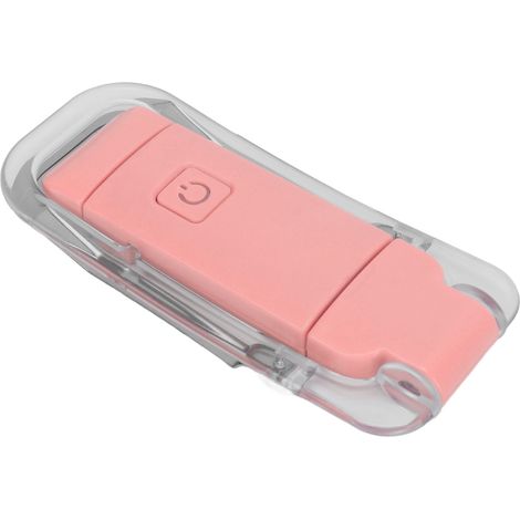 Ansteckbare LED-Leselampe, USB-aufladbar, 3 Helligkeitsstufen, warmweißes Licht, rosa, ideal zum Lesen bei Nacht. (1/5)
