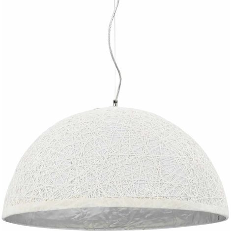 Pendelleuchte Weiß und Silbern Ø50 cm E27