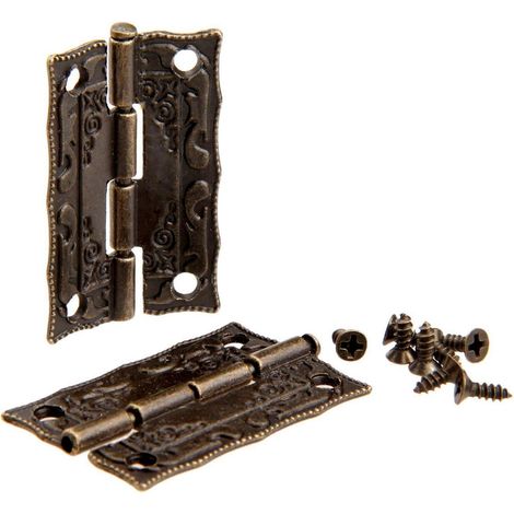 2x Antike Haspel Riegel für Möbel, Schränke, Schmuckkästchen, Zinklegierung, Bronze