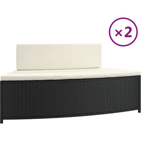 Maison Exclusive - Bancs de spa avec coussins lot de 2 noir résine tressée