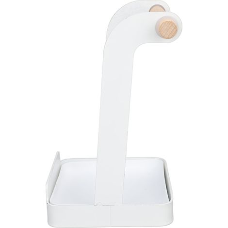 Support de couvercles de casseroles multifonctionnel antidérapant pour casseroles en fer et bois, support pour ustensiles de cuisine, spatule, organisateur de cuisine blanc (1/5)