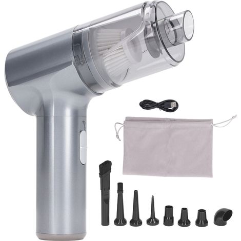 Aspirateur à main sans fil portatif 3 vitesses ajustables puissante aspiration collecteur de poussière avec batterie intégrée (1/5)