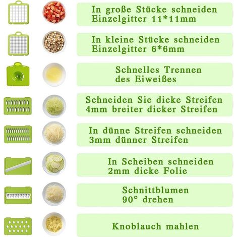 Trancheuse à légumes 16 en 1, coupe-salade, éplucheur de fruits et légumes (1/5)