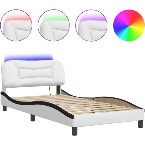 Maison Exclusive - Giroletto con LED senza Materasso Hvar Bianco e Nero 100x200 cm