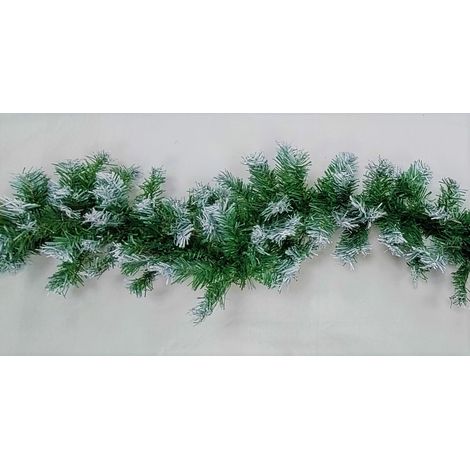 Snowy Tipped Green Christmas Garland Decoration - 270 cm x 25cm (1/2)