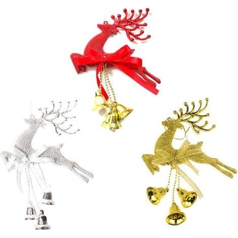 Cloches de Noël suspendues avec des rennes, des orignaux et des cerfs pour le sapin de Noël (1/5)