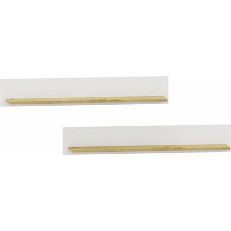 RANGE POL100 mensole sospese artigianali - set di 2 mensole bianche