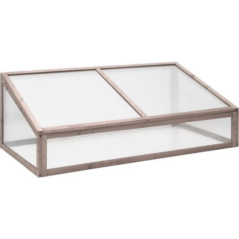 Serre tente abri plante fleur légumes 110 x 58,5 x 39 cm bois de sapin gris
