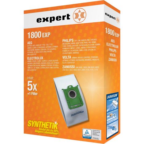 1800 EXP Staubsaugerbeutel 5er Pack - langlebig & effektiv
