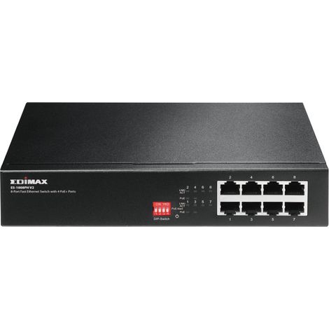 Switch di Rete Edimax a Lunga Portata da 8 con 4 Porte PoE+ e Commutatore a Dip Switch (1/4)